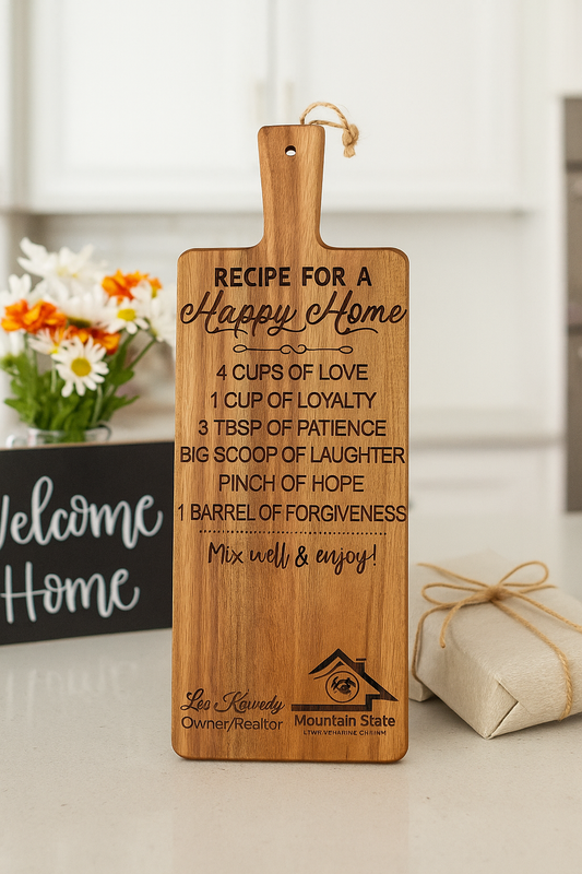 Recipe for a Happy Home – Acacia Paddle Cutting Board