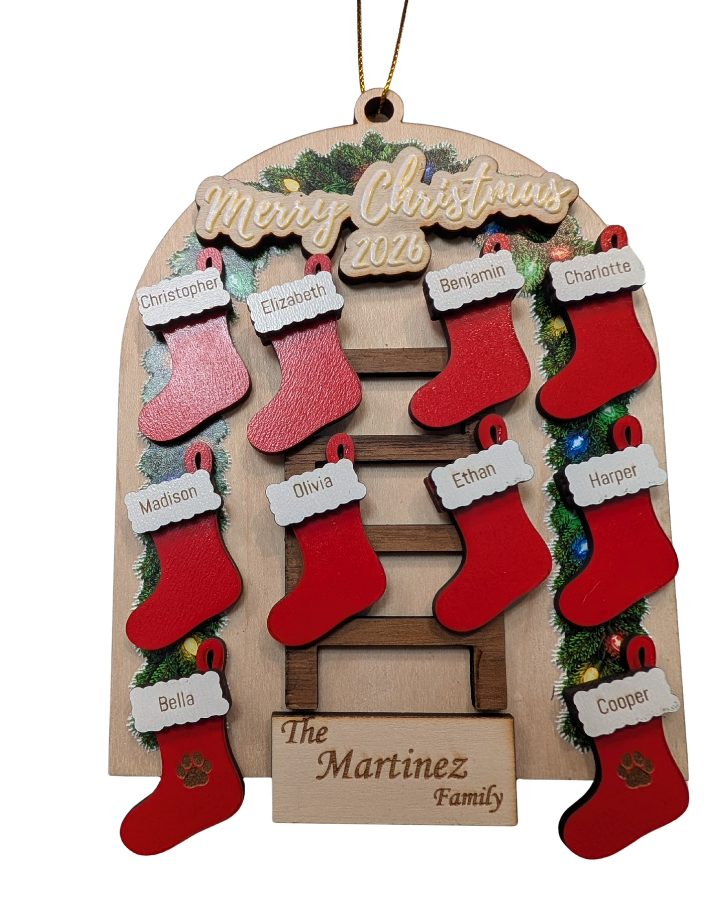 Personalized Family Stocking Ornament