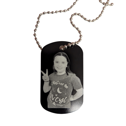 Photo Aluminum Military Dog Tag Black