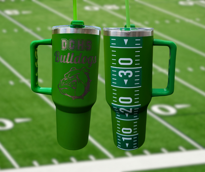 Engraved Bulldogs 40oz. Football Field Stainless Steel Insulated Tumbler