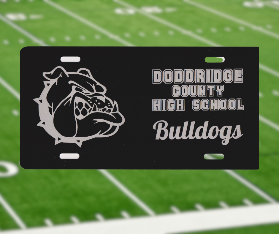 Black Aluminum Bulldogs License Plate