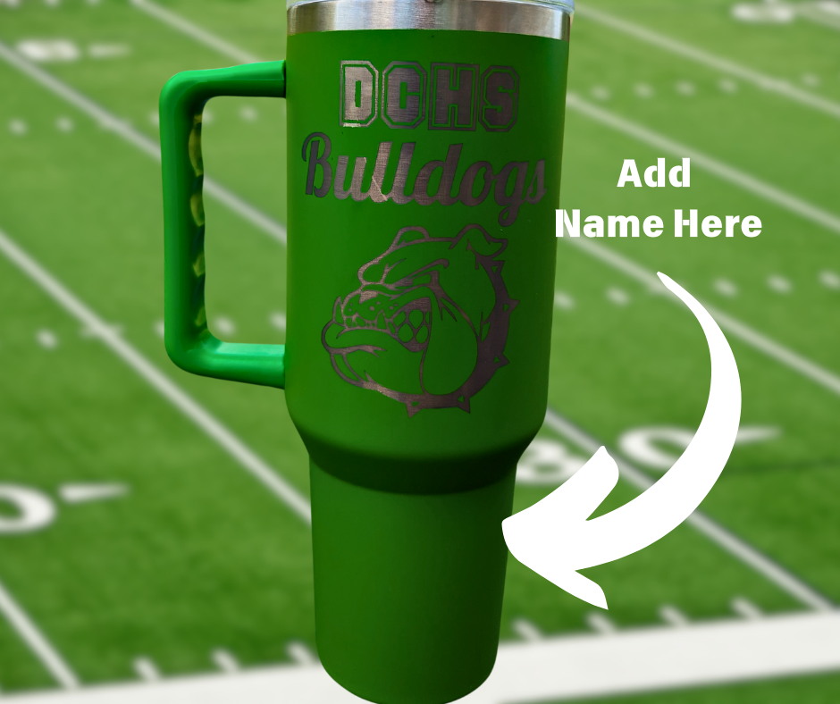 Engraved Bulldogs 40oz. Football Field Stainless Steel Insulated Tumbler