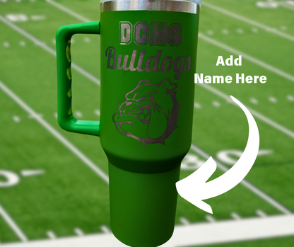 Engraved Bulldogs 40oz. Football Field Stainless Steel Insulated Tumbler