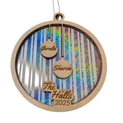 Engraved Bulb Ornament with Family Names (2–6 Names)