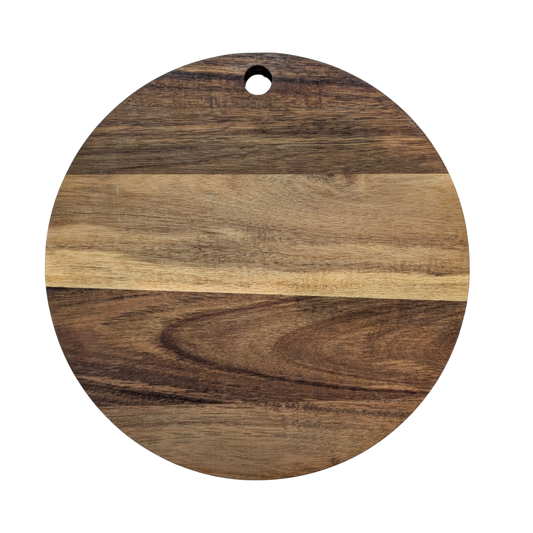 11.7″ Round Acacia Cutting Board – Custom Engraved