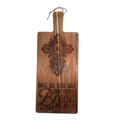 Give Us This Day Our Daily Bread – Acacia Paddle Cutting Board