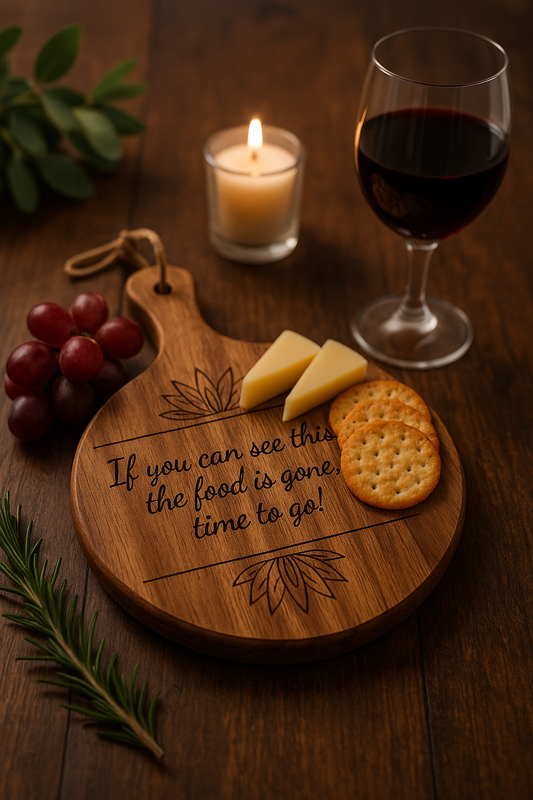 If You Can See This, the Food Is Gone – Acacia Round Cutting Board