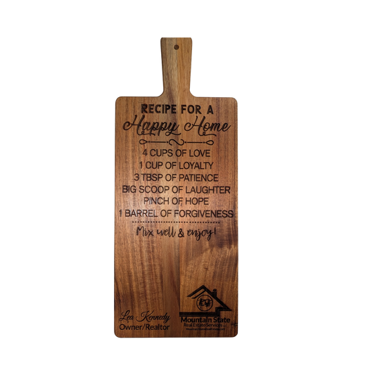 Recipe for a Happy Home – Acacia Paddle Cutting Board