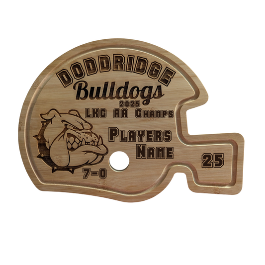 🏆 Doddridge Bulldogs – 2025 LKC Champions Helmet Cutting Board 🏆