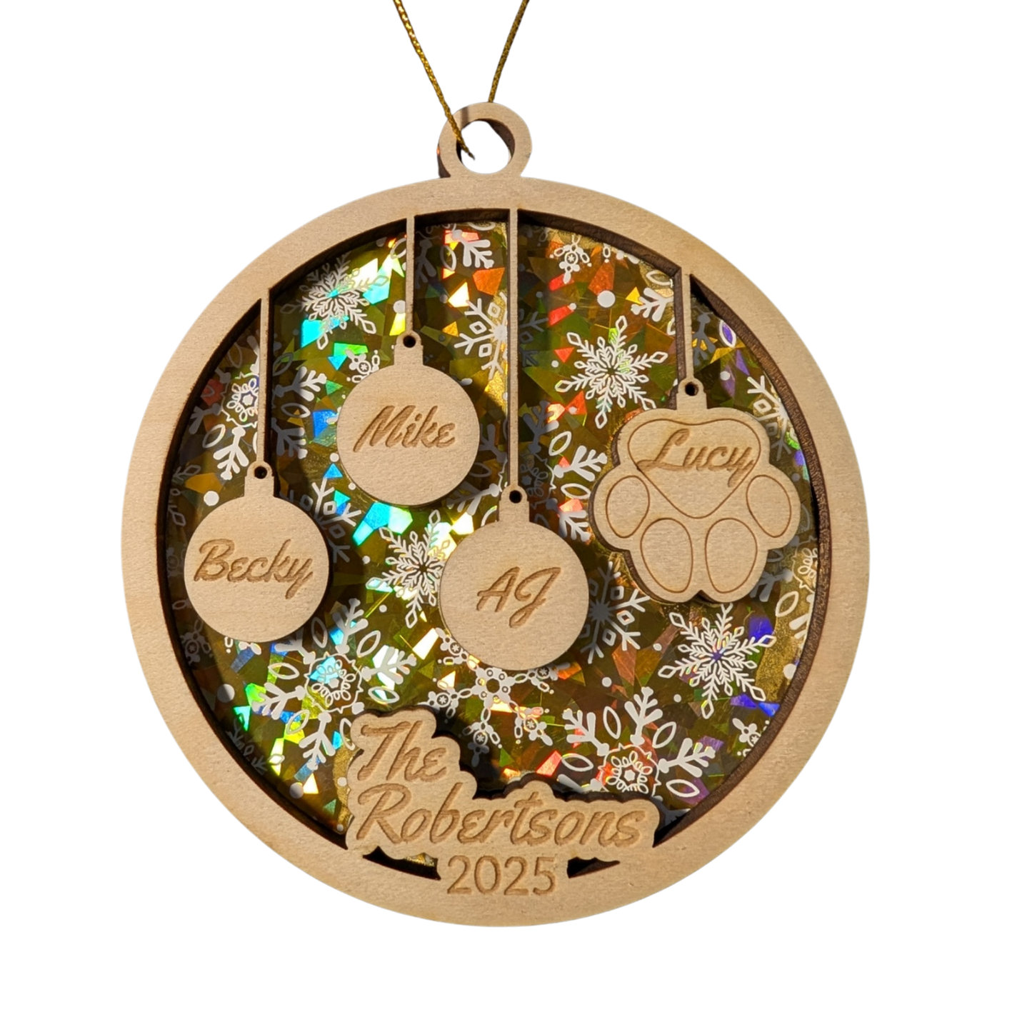 Family & Fur Personalized Ornament – Custom Names for Humans & Pets | 2025 Keepsake