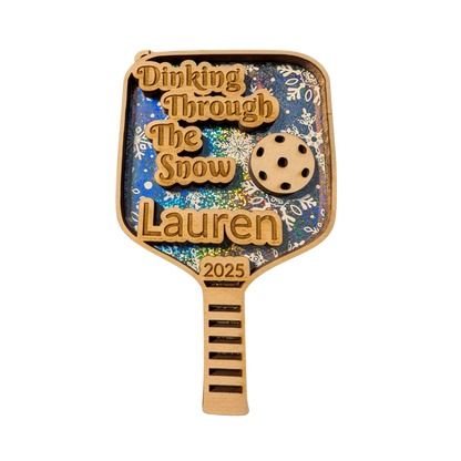 Pickleball Christmas Ornament – Personalized Engraved Gift for Pickleball Lovers