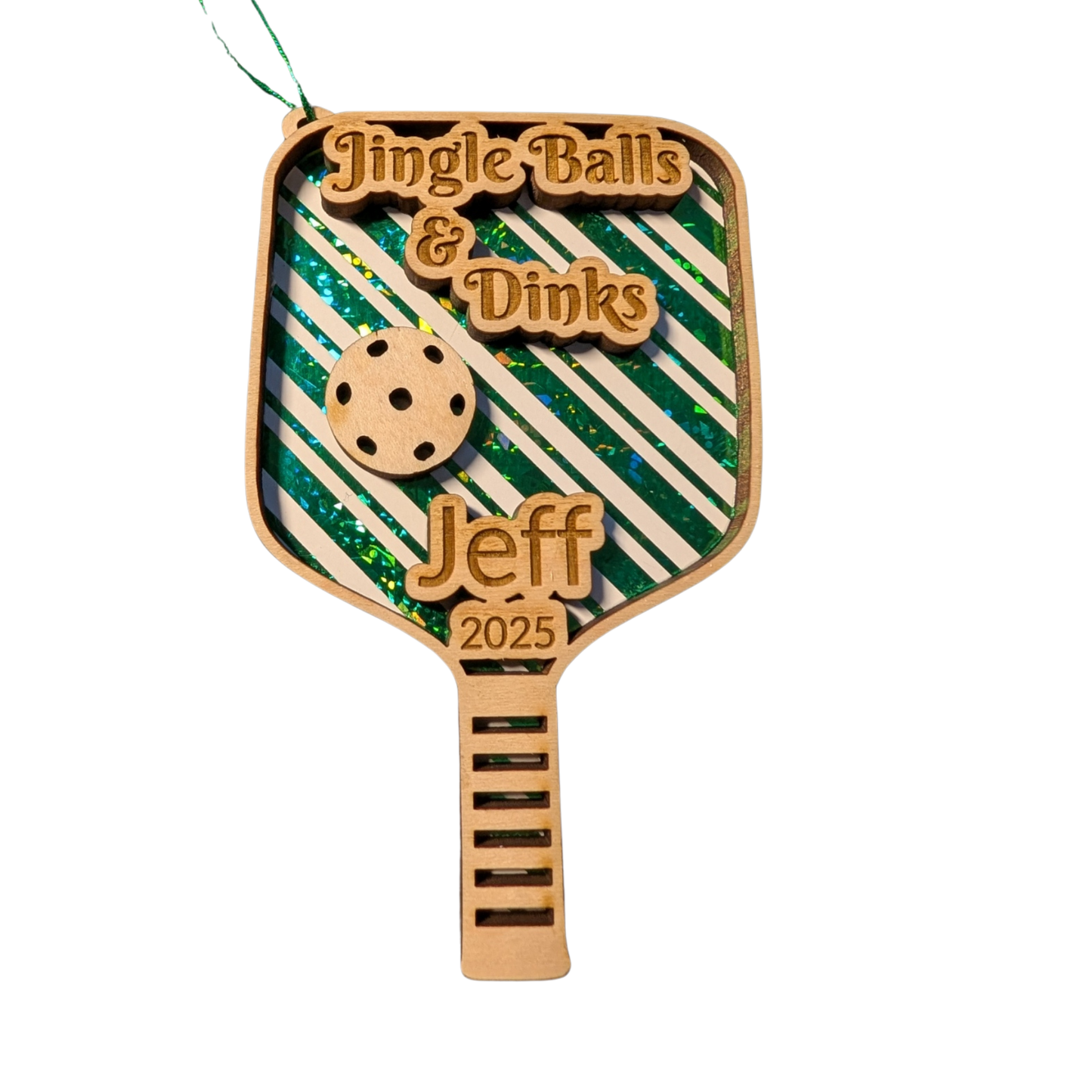 Pickleball Christmas Ornament – Personalized Engraved Gift for Pickleball Lovers