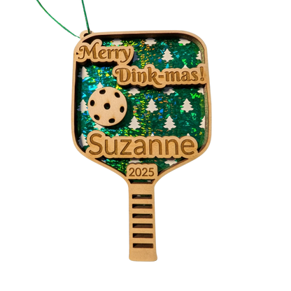 Pickleball Christmas Ornament – Personalized Engraved Gift for Pickleball Lovers