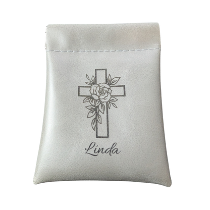 Double-Sided Cross Necklace + Pouch - $55