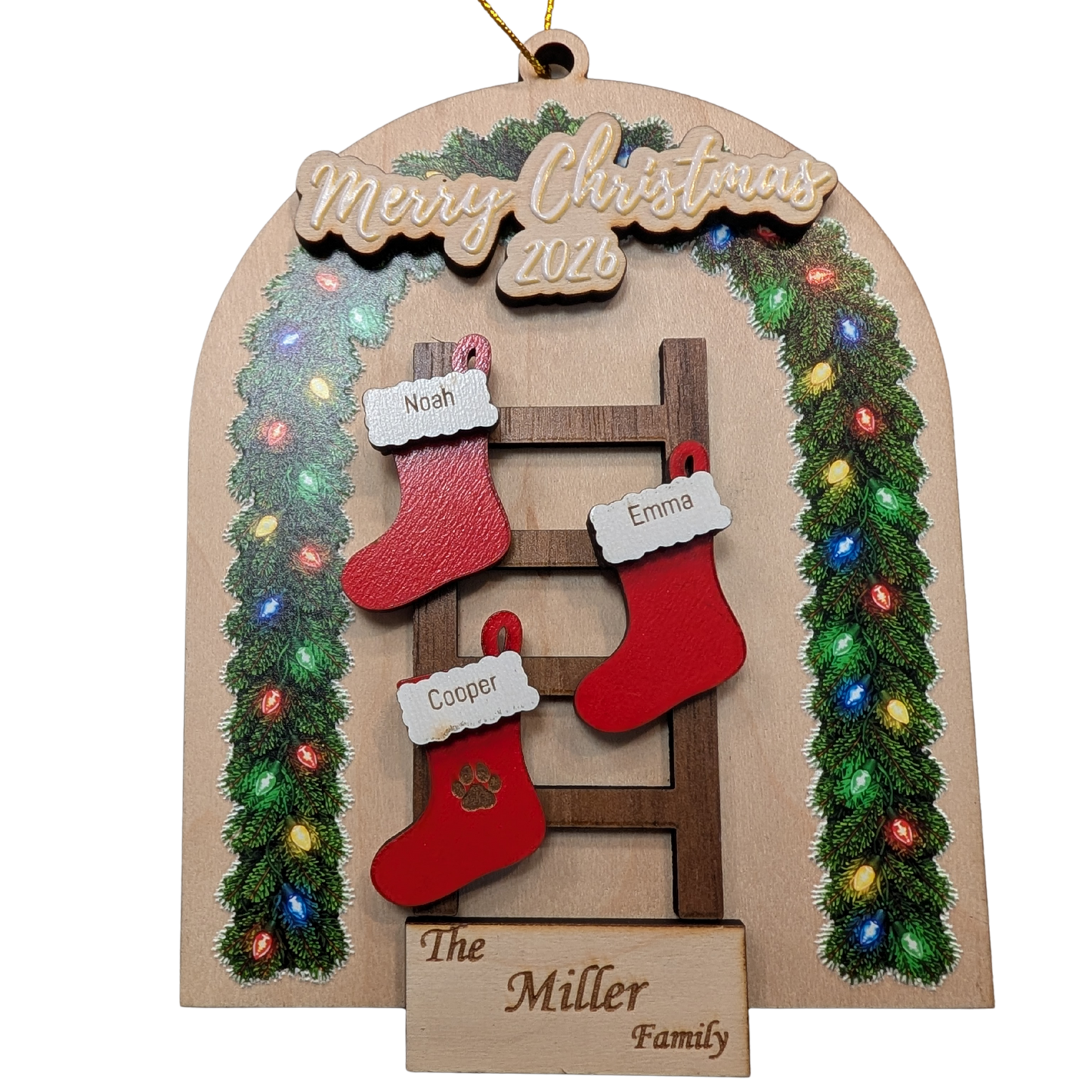 Personalized Family Stocking Ornament