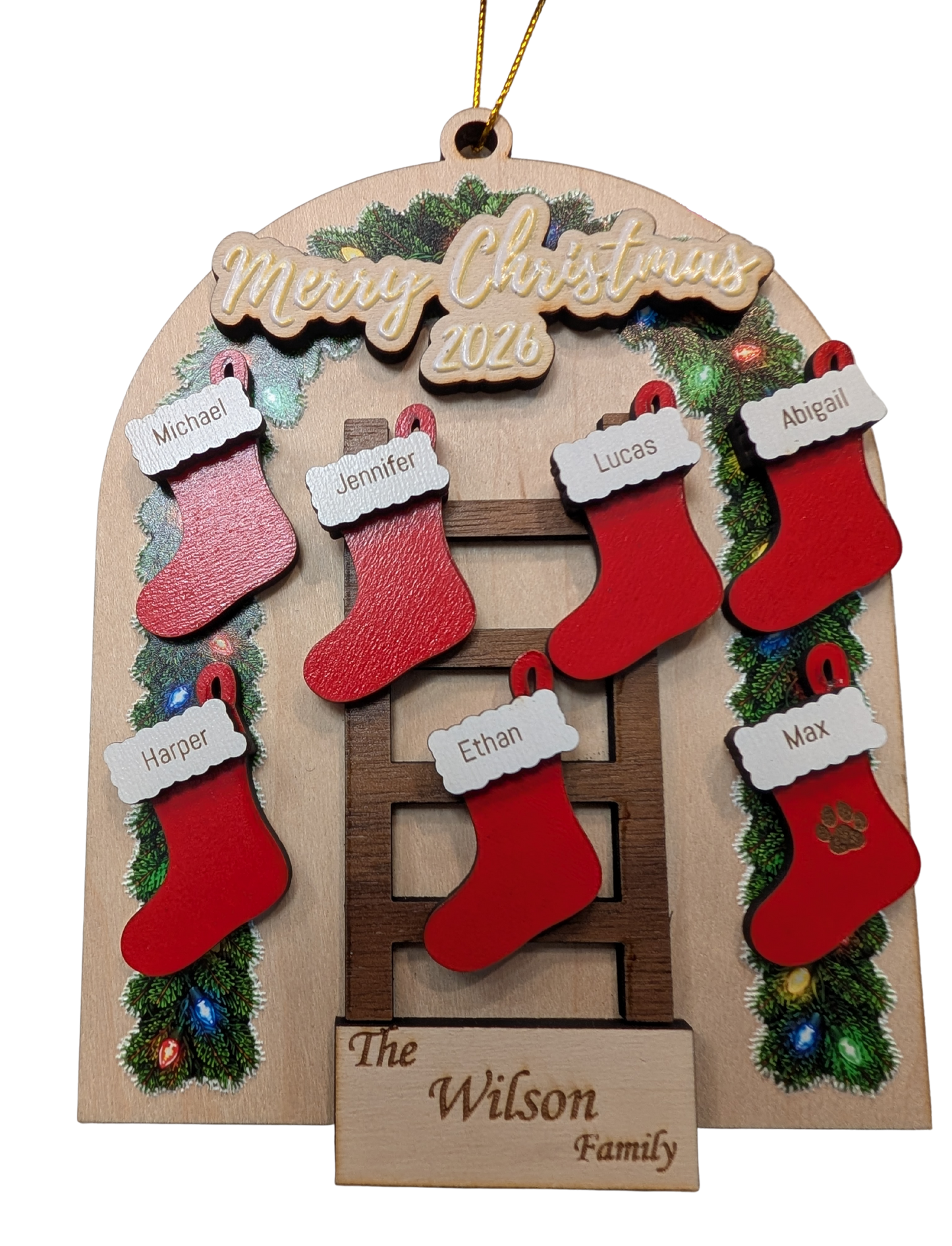 Personalized Family Stocking Ornament