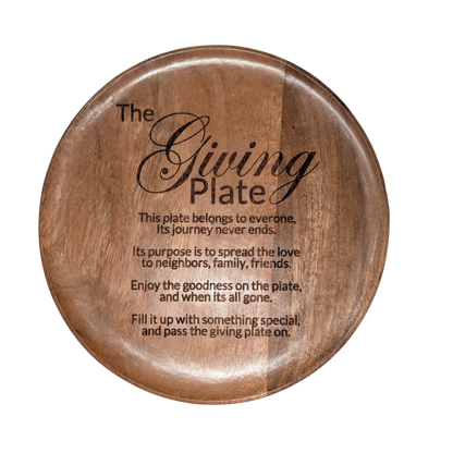 The Giving Plate – Engraved Acacia Plate