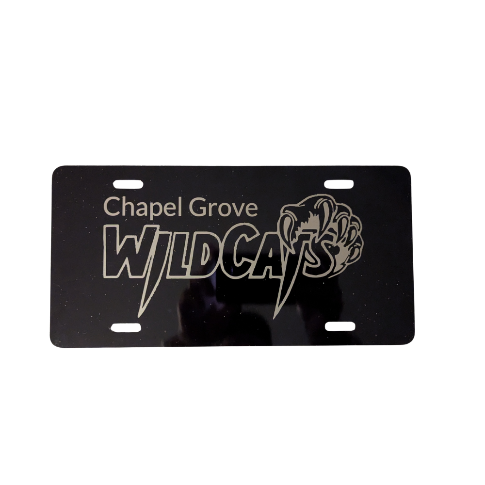 WildCats Black Aluminum License Plate