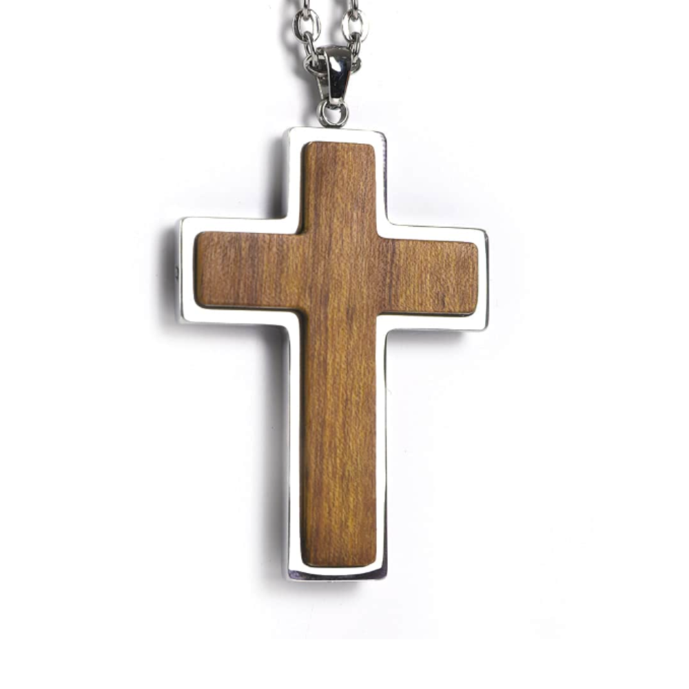 Double-Sided Cross Necklace + Pouch - $55