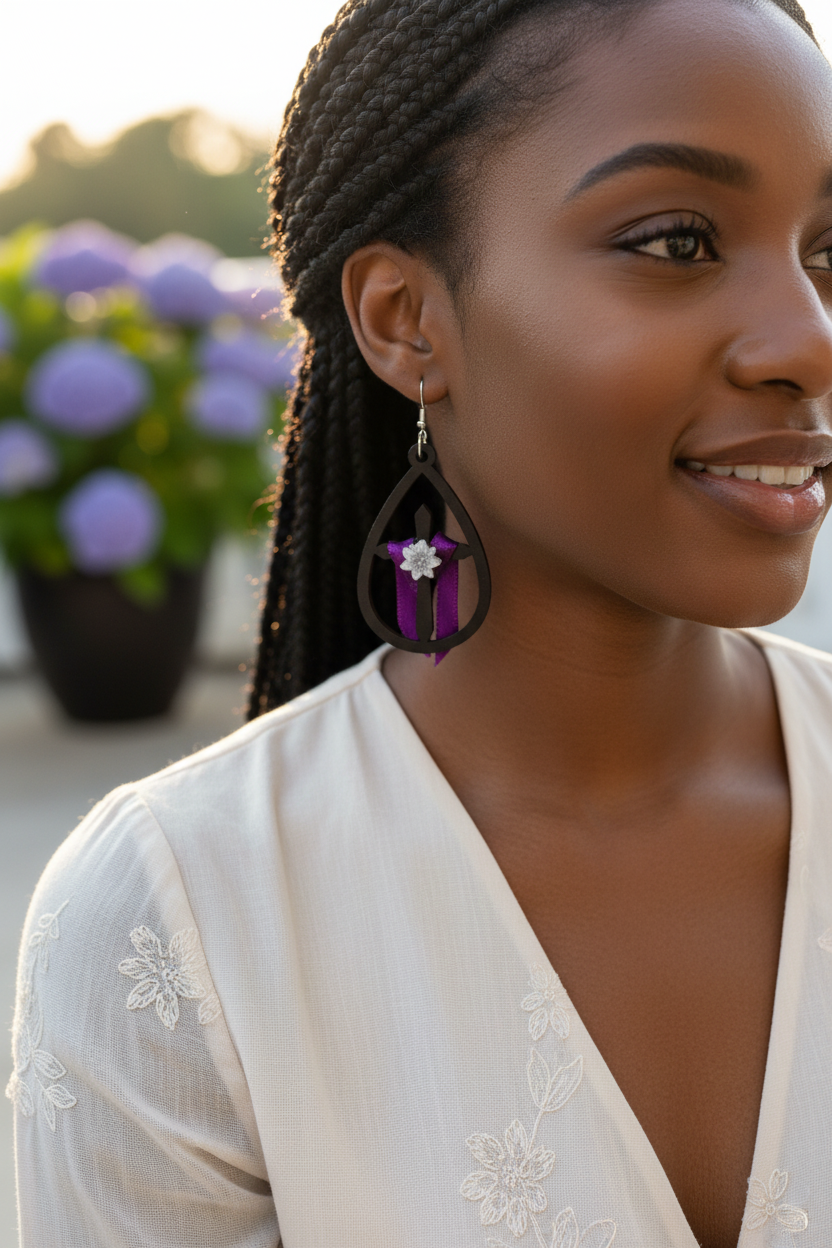 Easter Cross Earrings Lifestyle