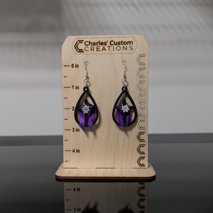 Easter Cross Earrings with Measurement Card