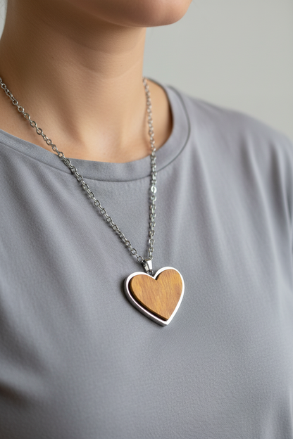 Heart necklace lifestyle photo