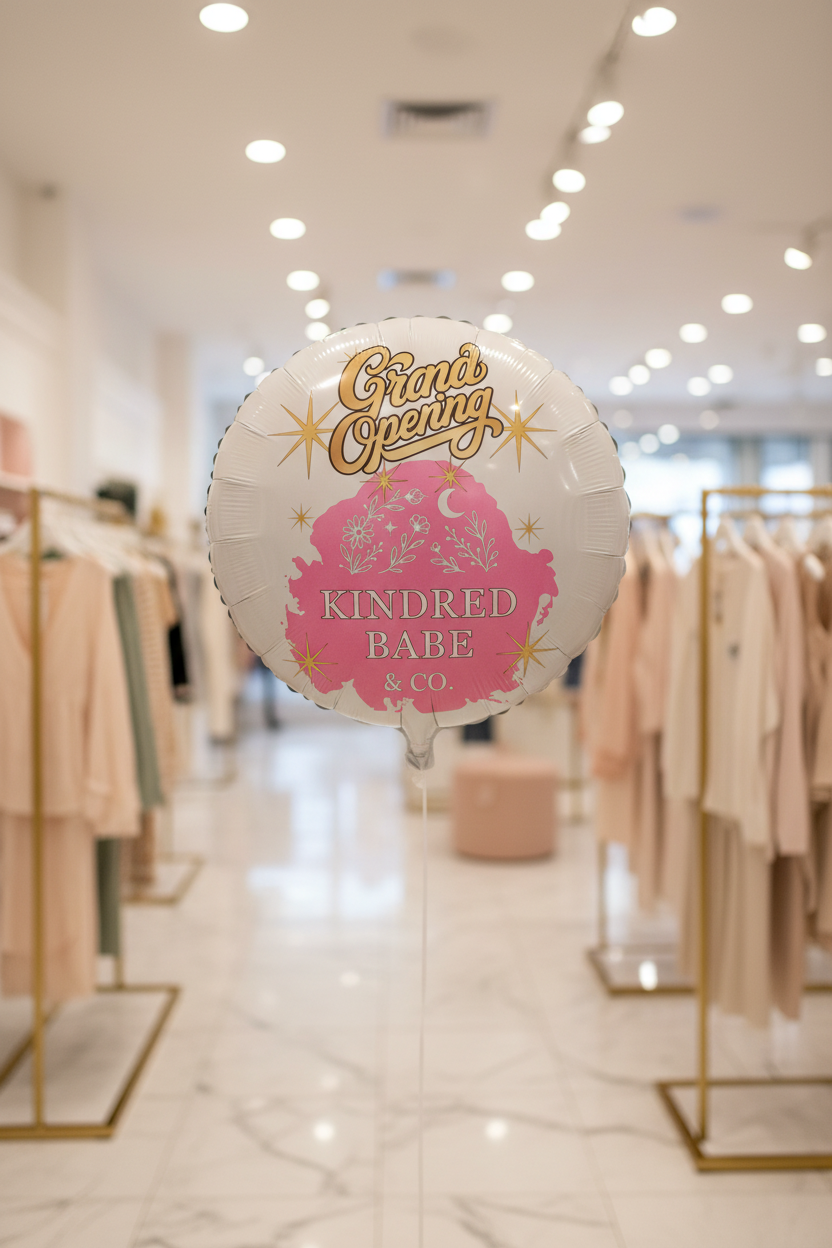 Kindred Babe & Co. Grand Opening Balloon in Boutique