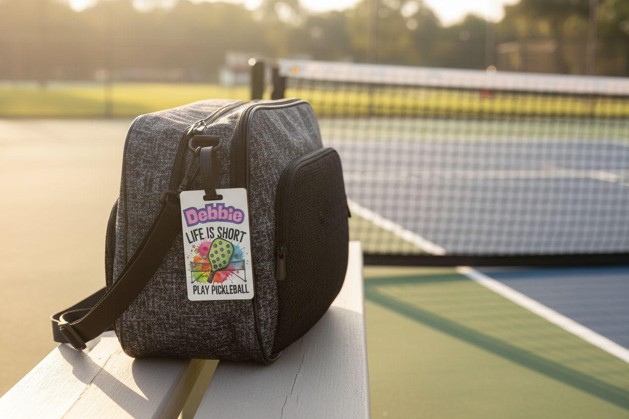 Pickleball Bag Tag Lifestyle Photo